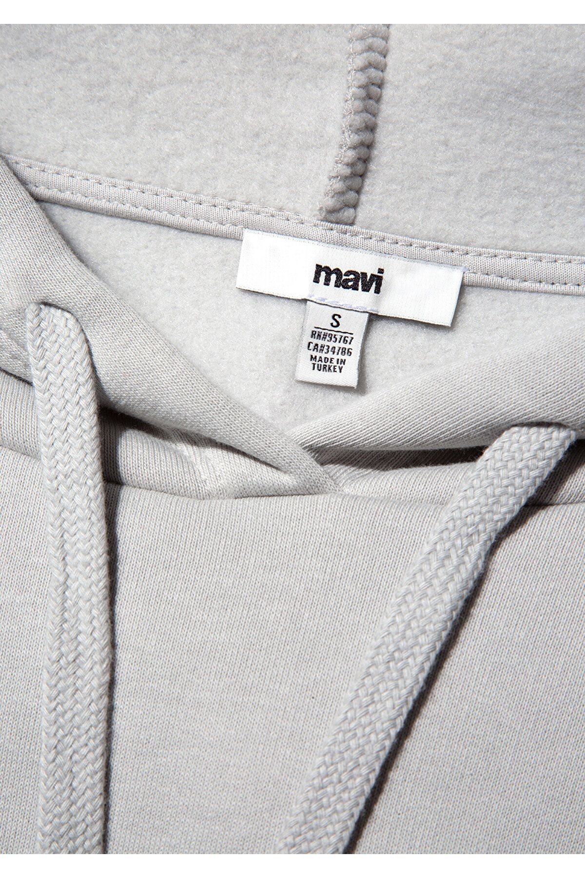 Mavi-Graues Kapuzen-Sweatshirt mit Logo-Print 1600361-34322 6