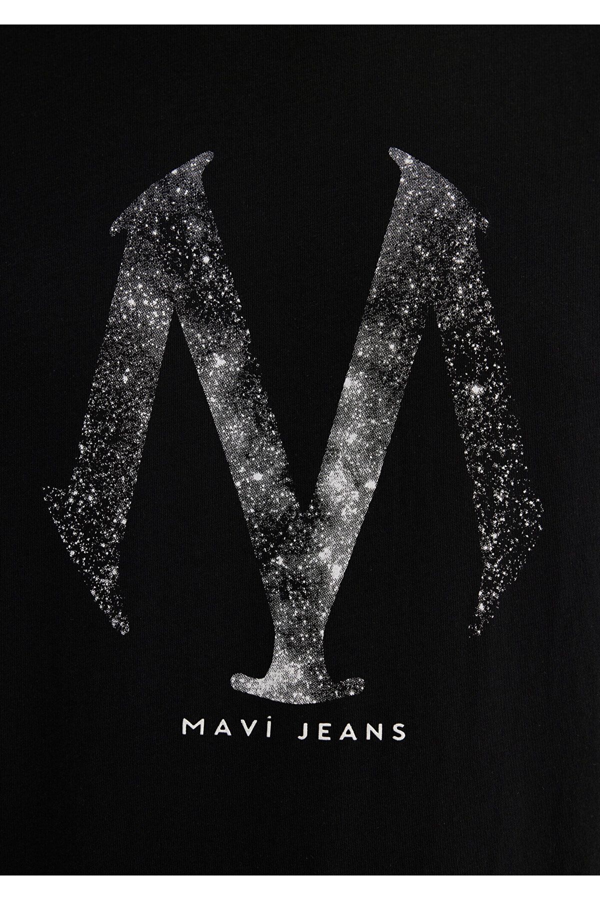 Mavi-Schwarzes T-Shirt mit Siegellogo-Aufdruck, Slim Fit / Slim Fit 0611023-900 6