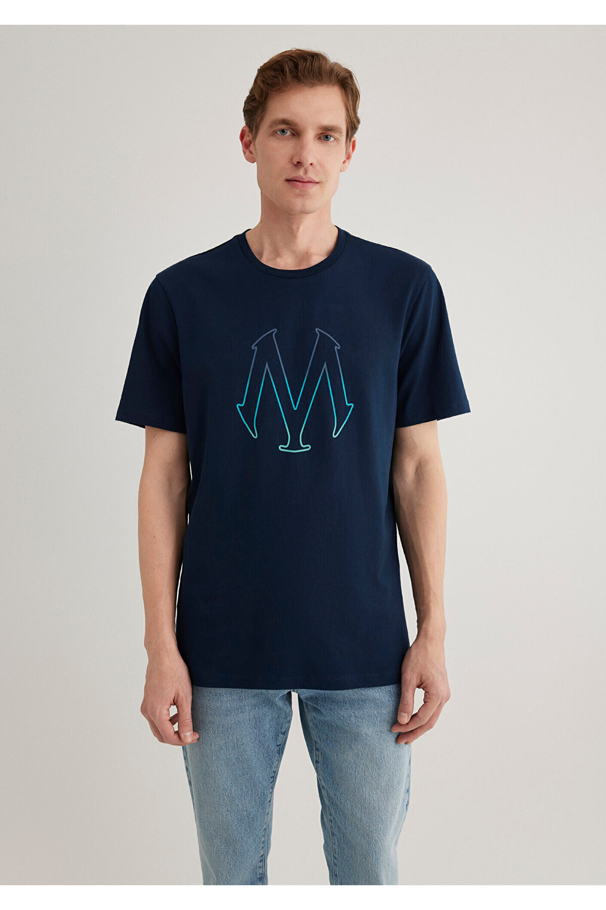 Mavi-Tisort з логотипом темно-синій Tisort Regular Fit Regular Cut 061063570490 4