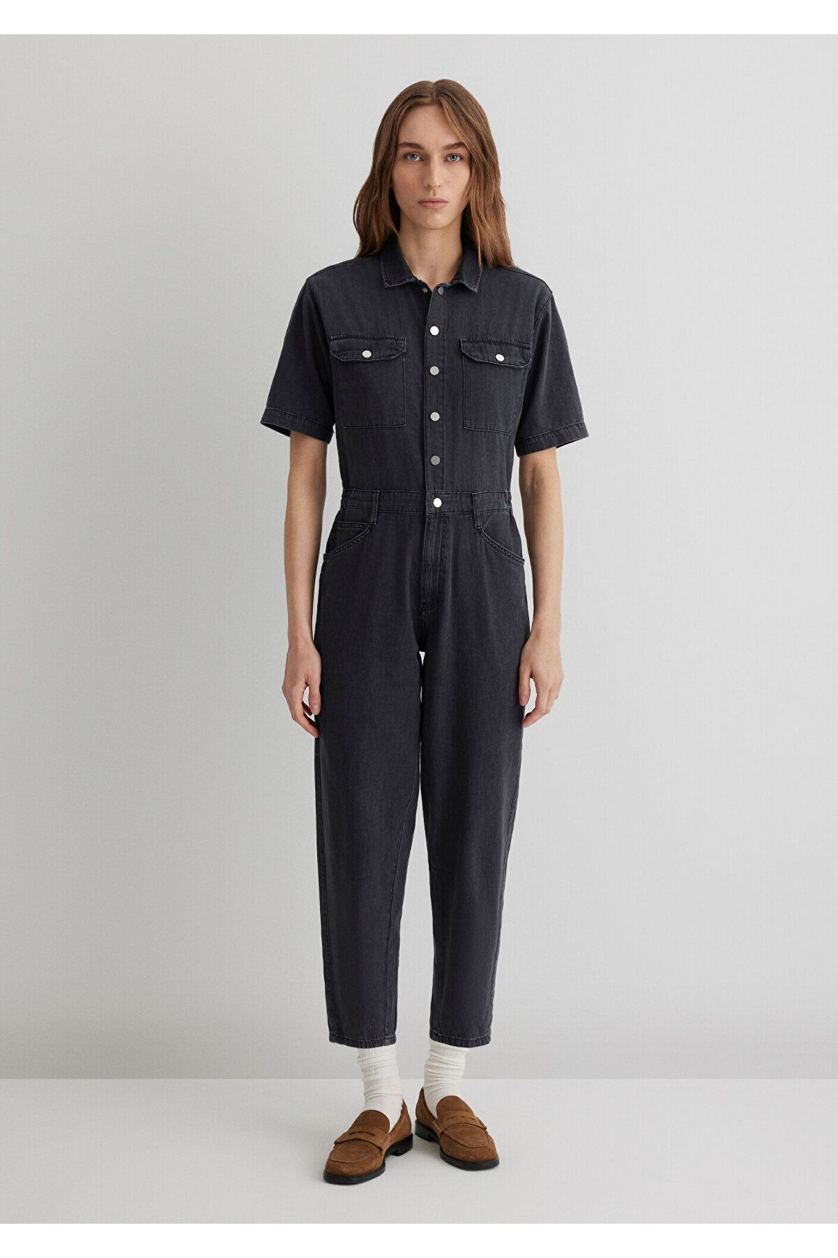 Mavi-Doria Iconic Anthrazitfarbener Jeans-Overall 101265 -35283 3