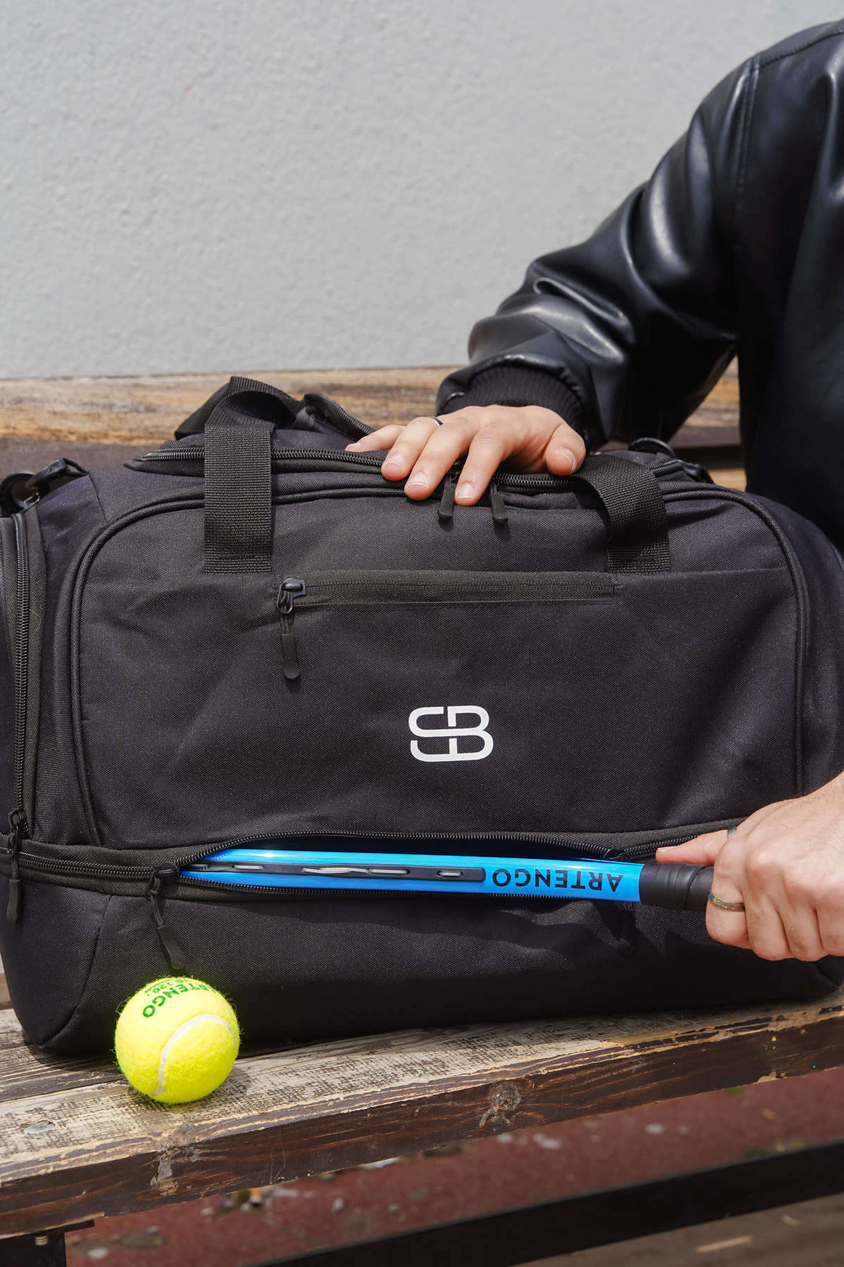 Medium Size Unisex Fabric Sports Daily Fitness And Travel Bag with Shoe Compartment