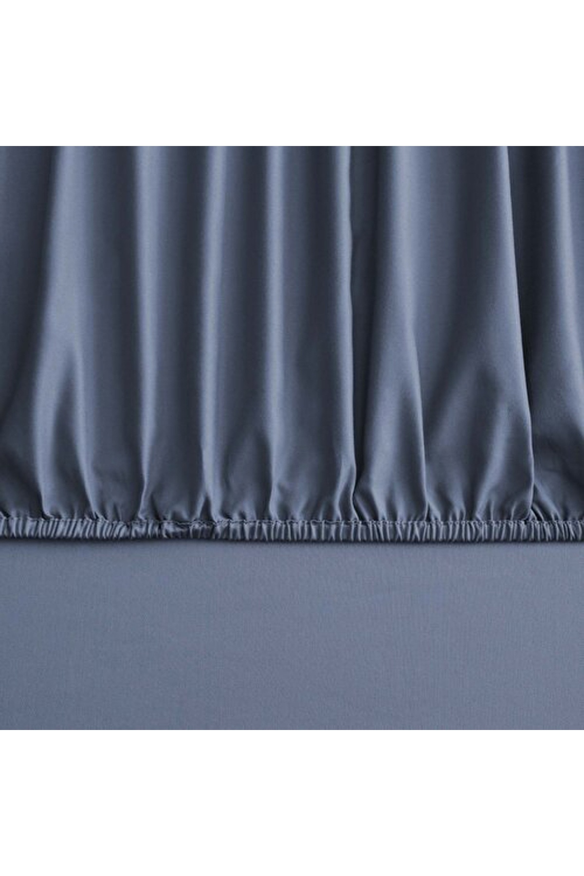 Linens-Mix&Match Cotton Satin Single Fitted Sheet Indigo 1
