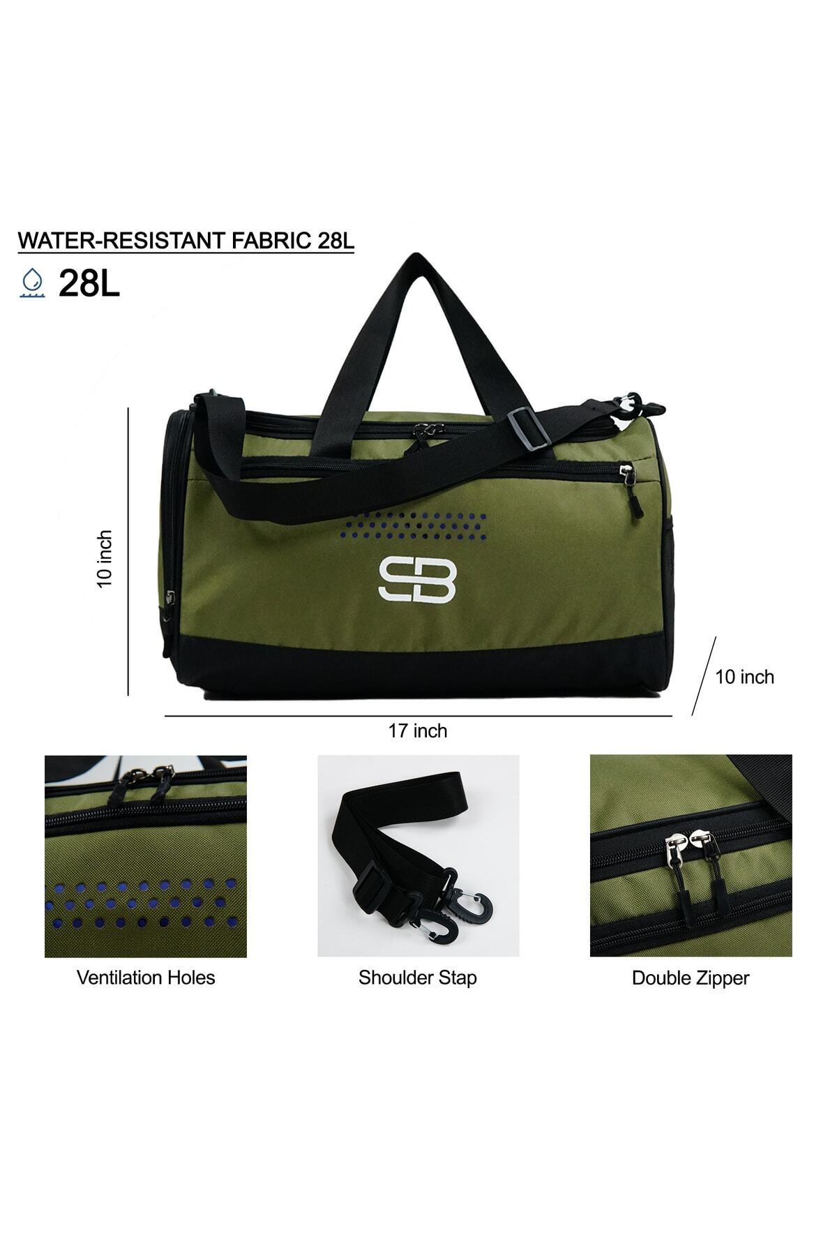 Solo Bag Haki Ayakkabı Gözlü Unisex Orta Boy Spor Fitness Ve Seyahat Çantası görsel 5