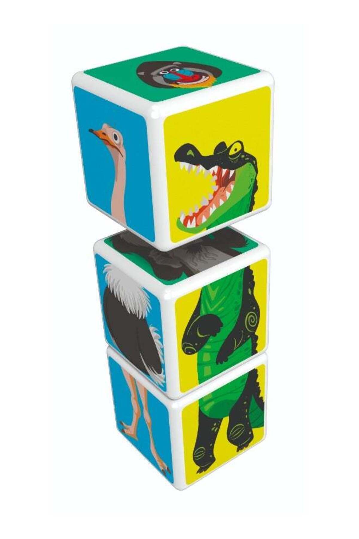 مکعب جادویی میکس اند مچ حیوانات ساوانا اسباب‌بازی STEM ۱۰۰٪ بازیافتی، ساخت سوئیس، چندرنگ