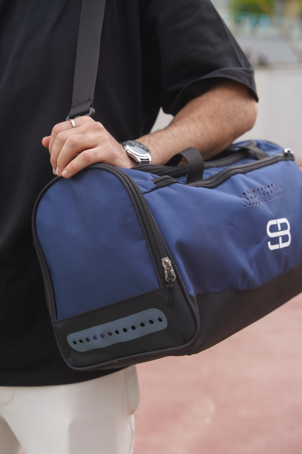 Solo Bag Ayakkabı Gözlü Havalandırmalı Lacivert Spor Fitness Ve Seyahat Çantası görsel 7