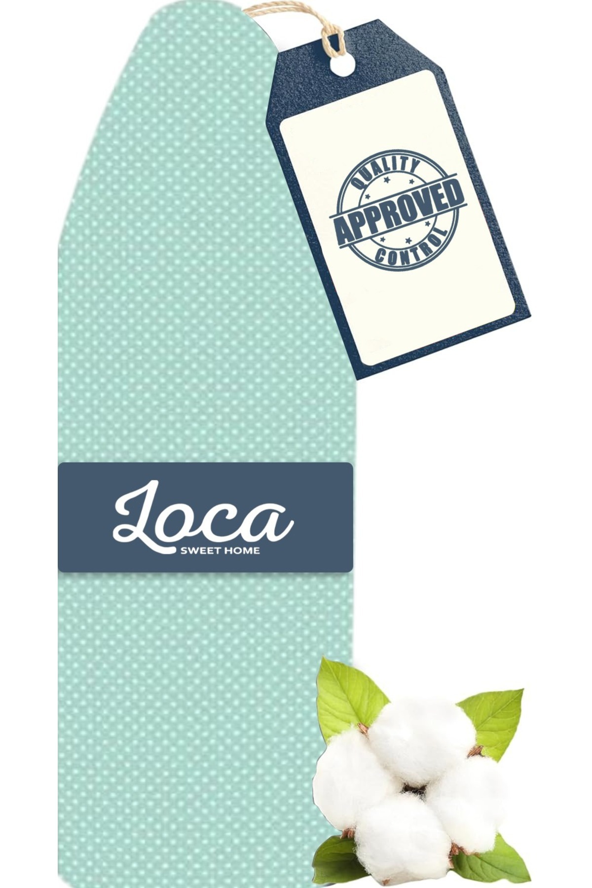 100% Cotton (55*140)cm Custom Fireproof Surface 5mm Sponge Ironing Board Cover Polka Dot Pattern