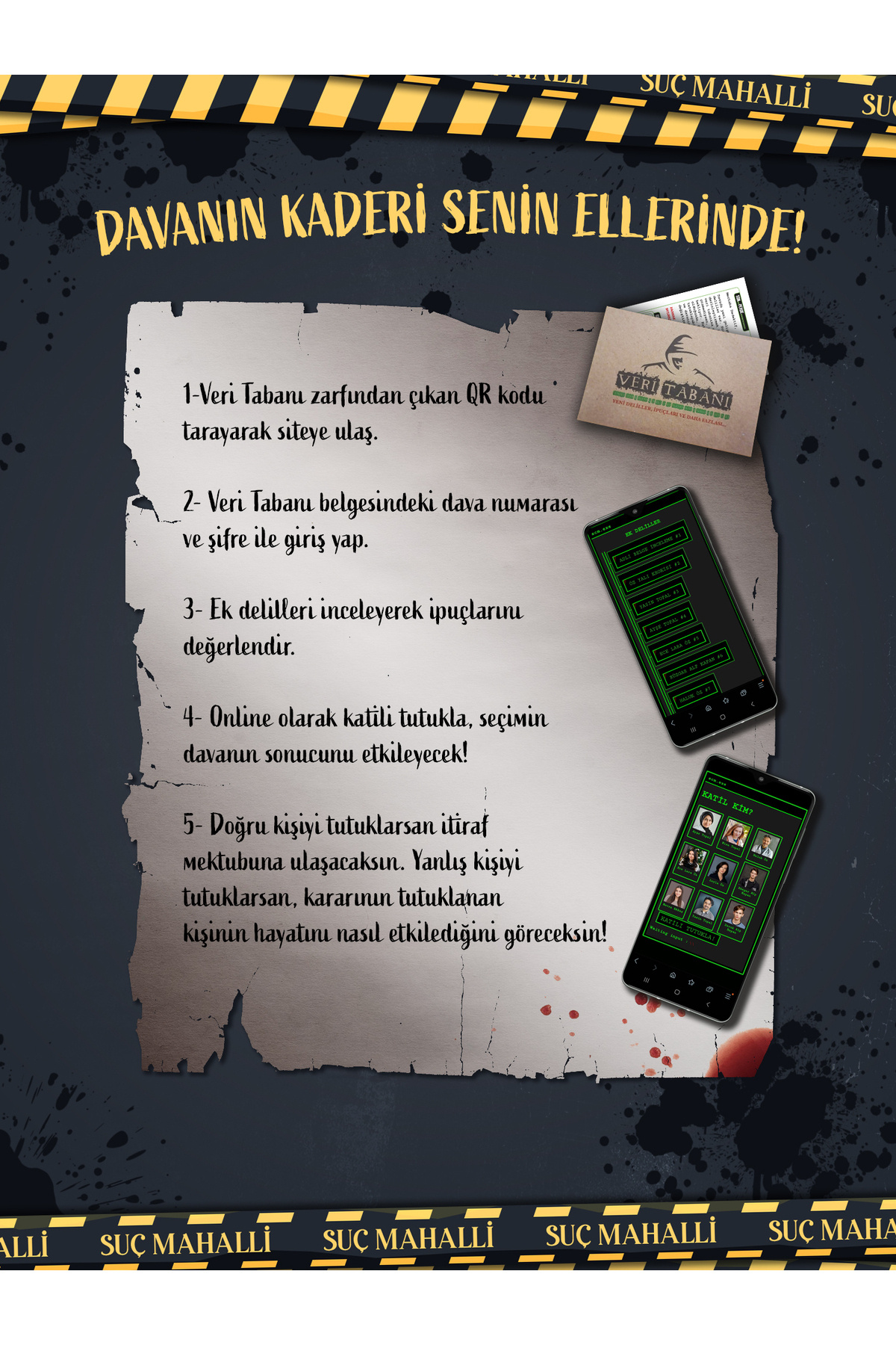 Suç Mahalli Son Perde Davası, Dedektif Kutu Oyunu, Katil Kim, Dedektiflik Oyunu, Suç Çözme, Suçluyu Bul fotoğrafı 3 (önizleme)