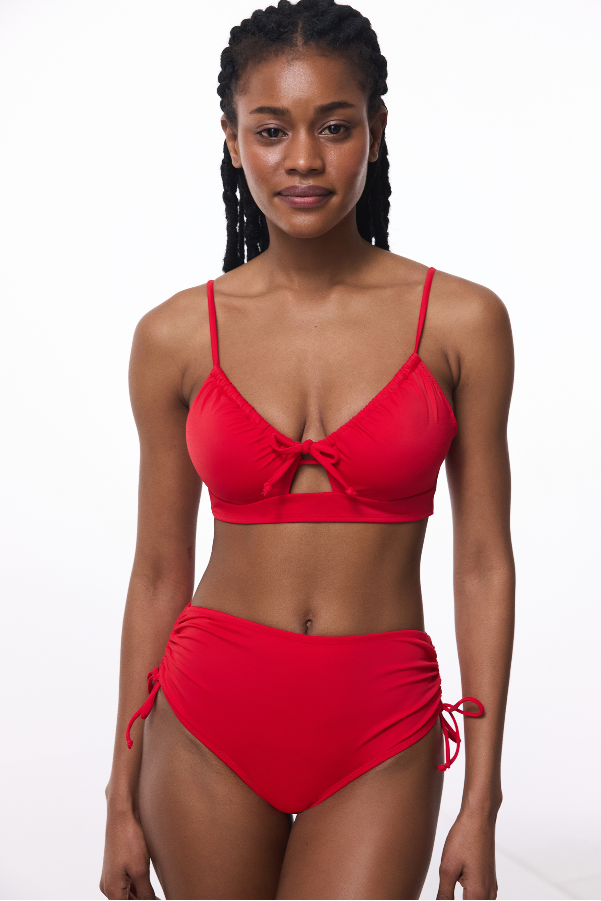 Penti-Roter High Fashion Bikini-Unterteil mit hoher Taille 4