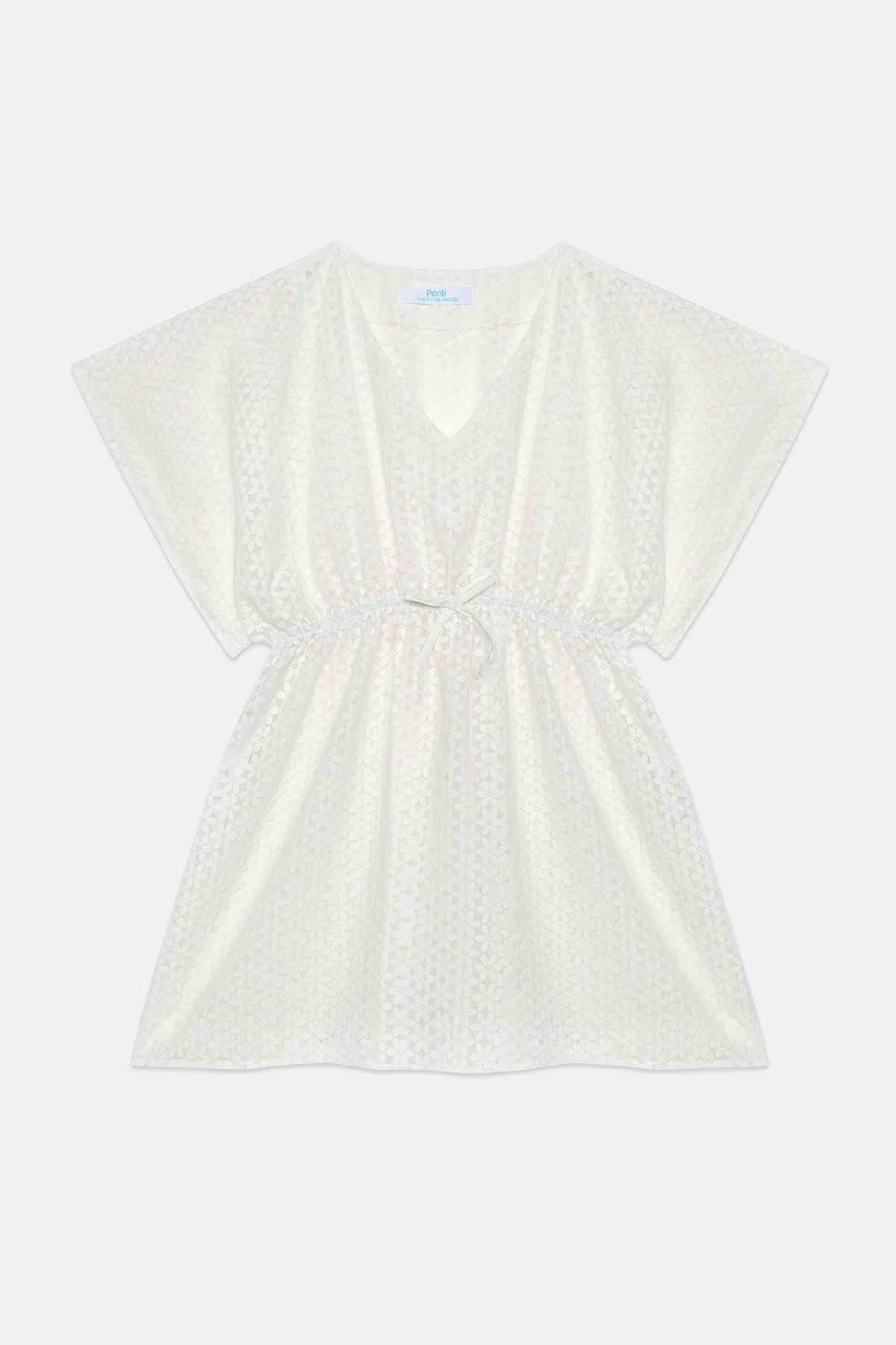 Penti-Junges Mädchen Spitze Spitze Weiß Kaftan 1