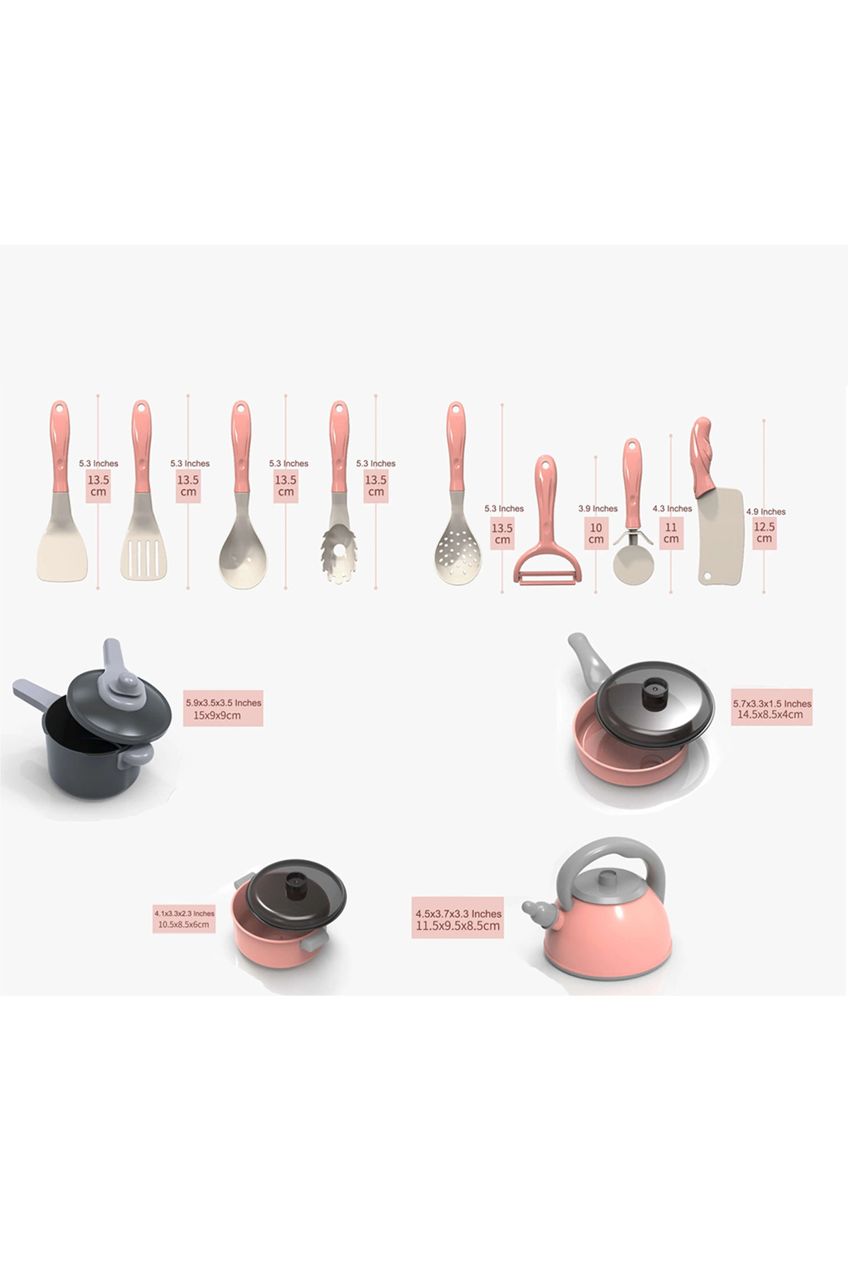 Choice مجموعة ألعاب المطبخ للأطفال باللون الوردي مكونة من 59 قطعة، إكسسوارات المطبخ، أواني الطهي، ألعاب تظاهرية