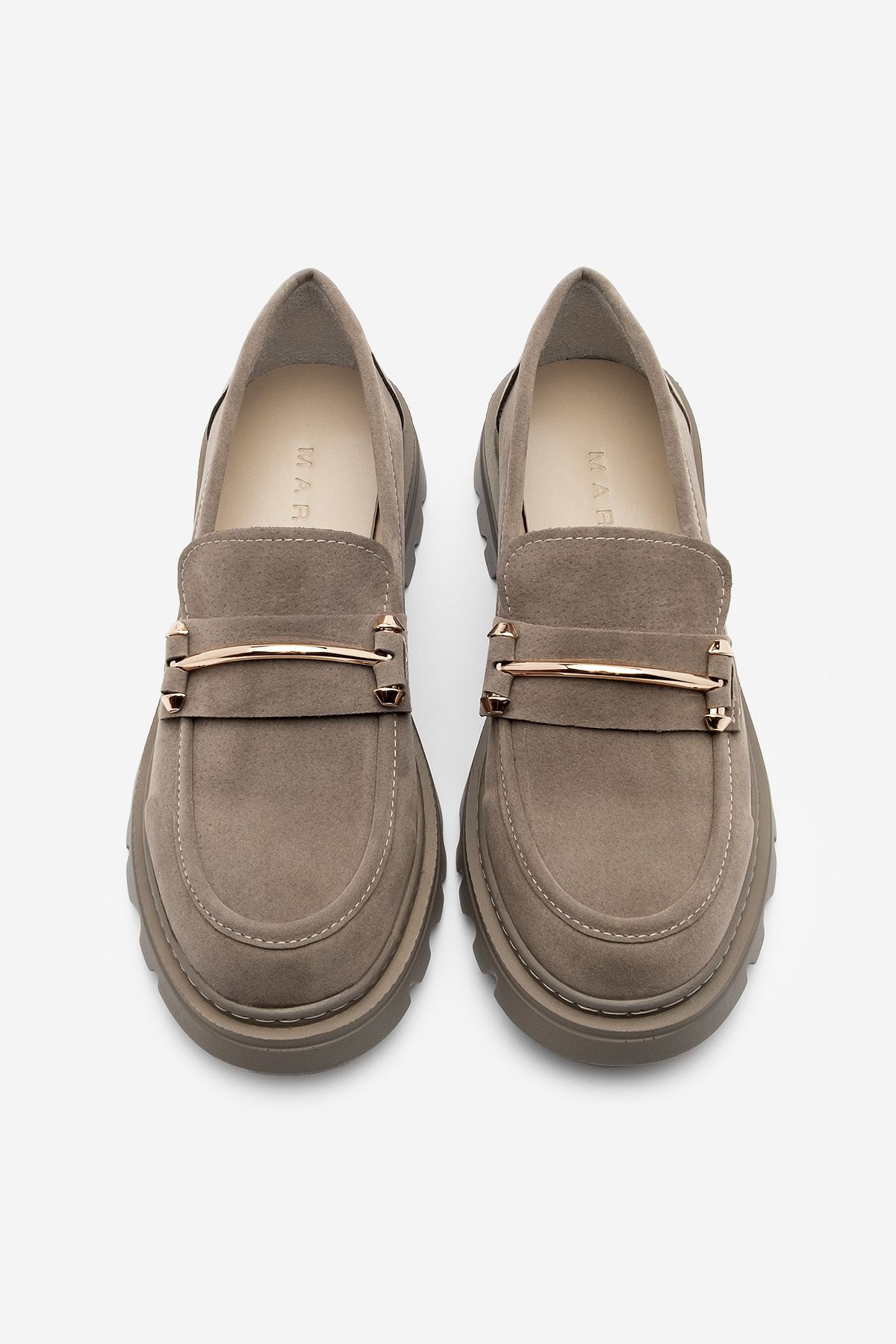 Marjin-Damen Loafer Dicke Sohle Kette Freizeitschuhe Zolez Nerz 7