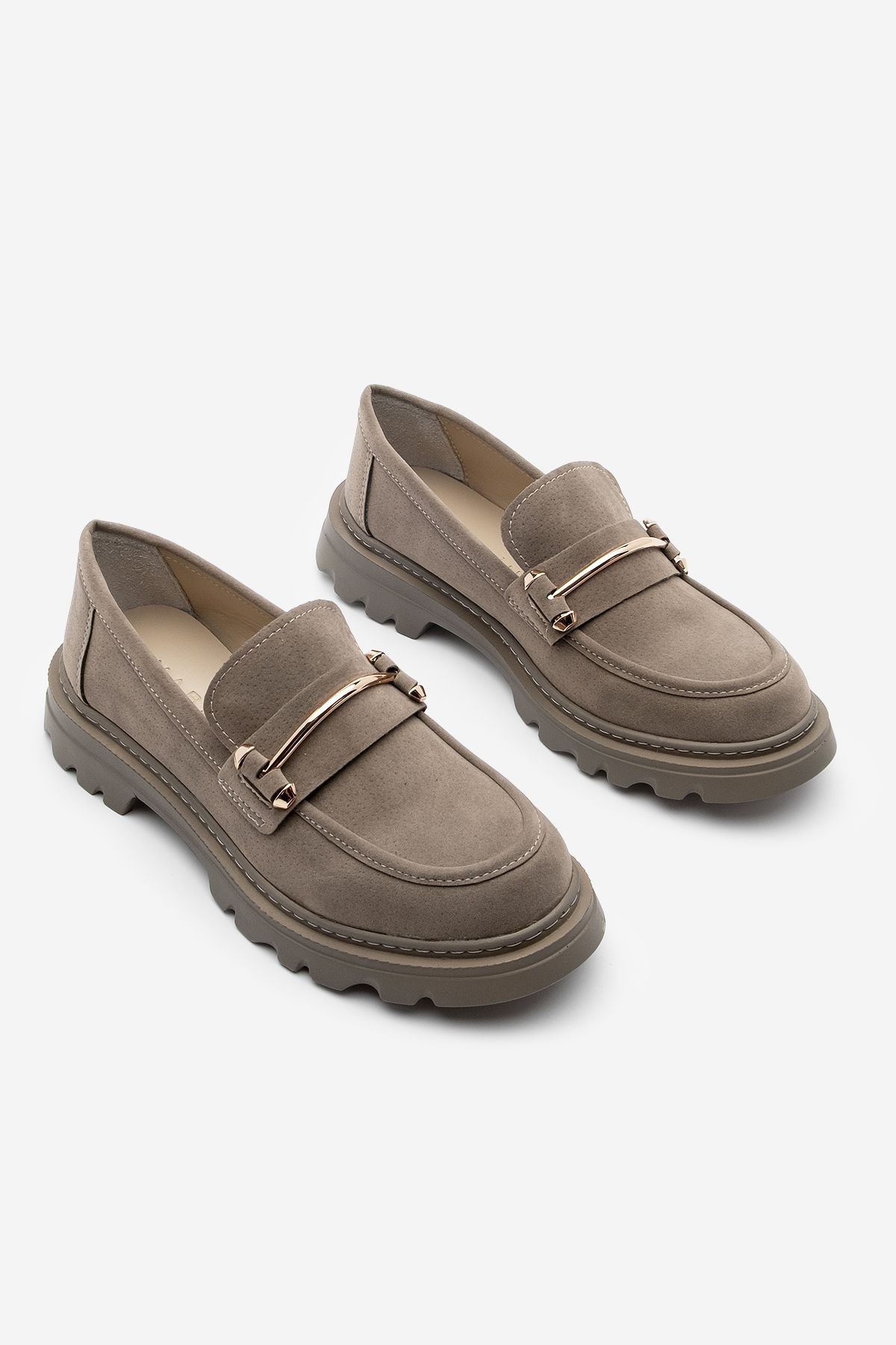 Marjin-Damen Loafer Dicke Sohle Kette Freizeitschuhe Zolez Nerz 5