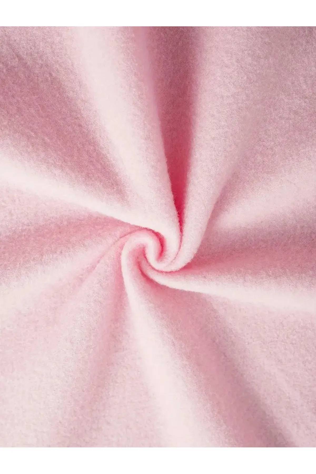 Jooy  Pembe 3 İplik Fermuarlı Kapüşonlu Hırka Ceket - Görsel 6