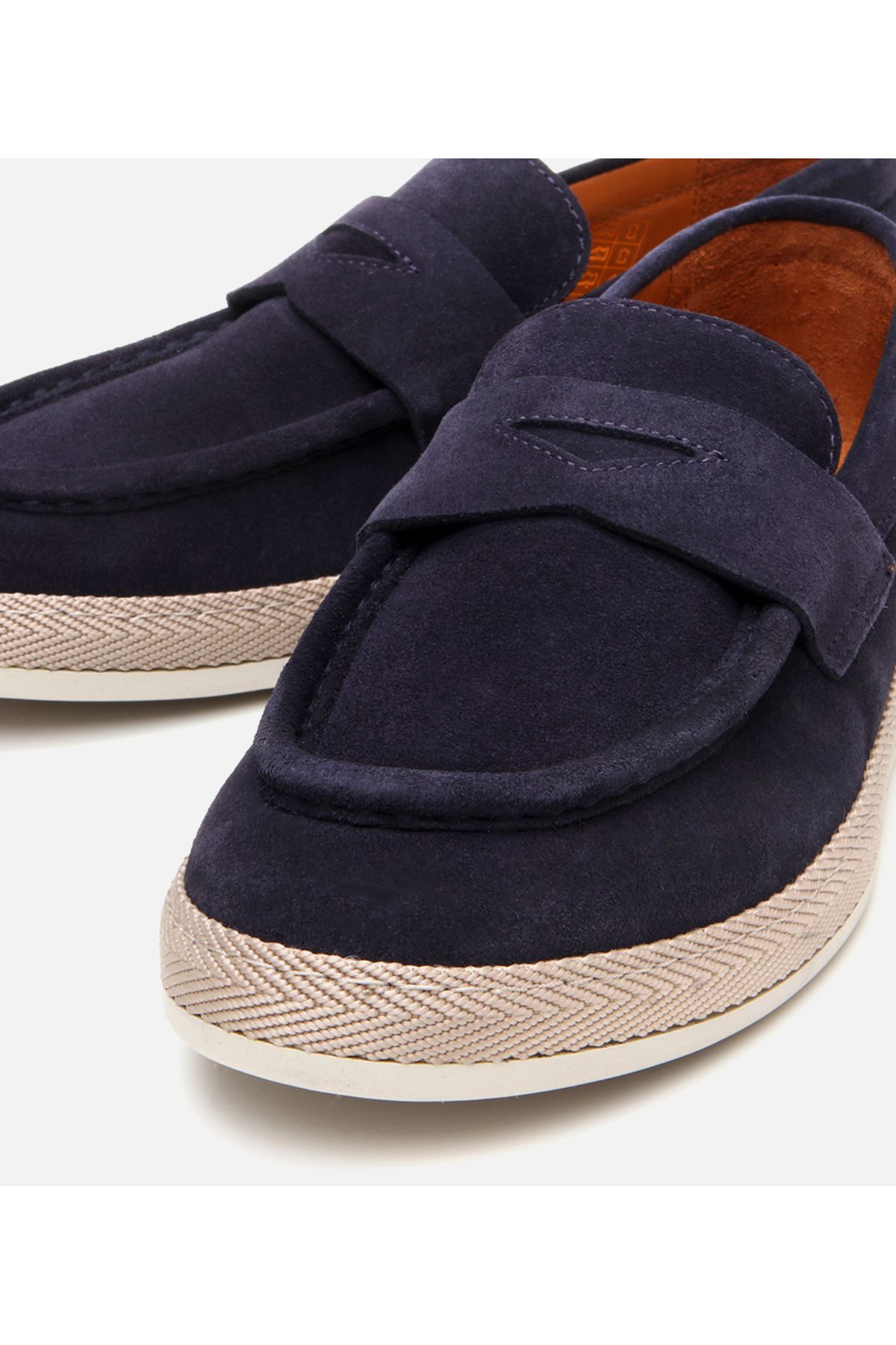 Hotiç-Men's Suede Leather Navy Blue Comfortable Sole Espadrille 3