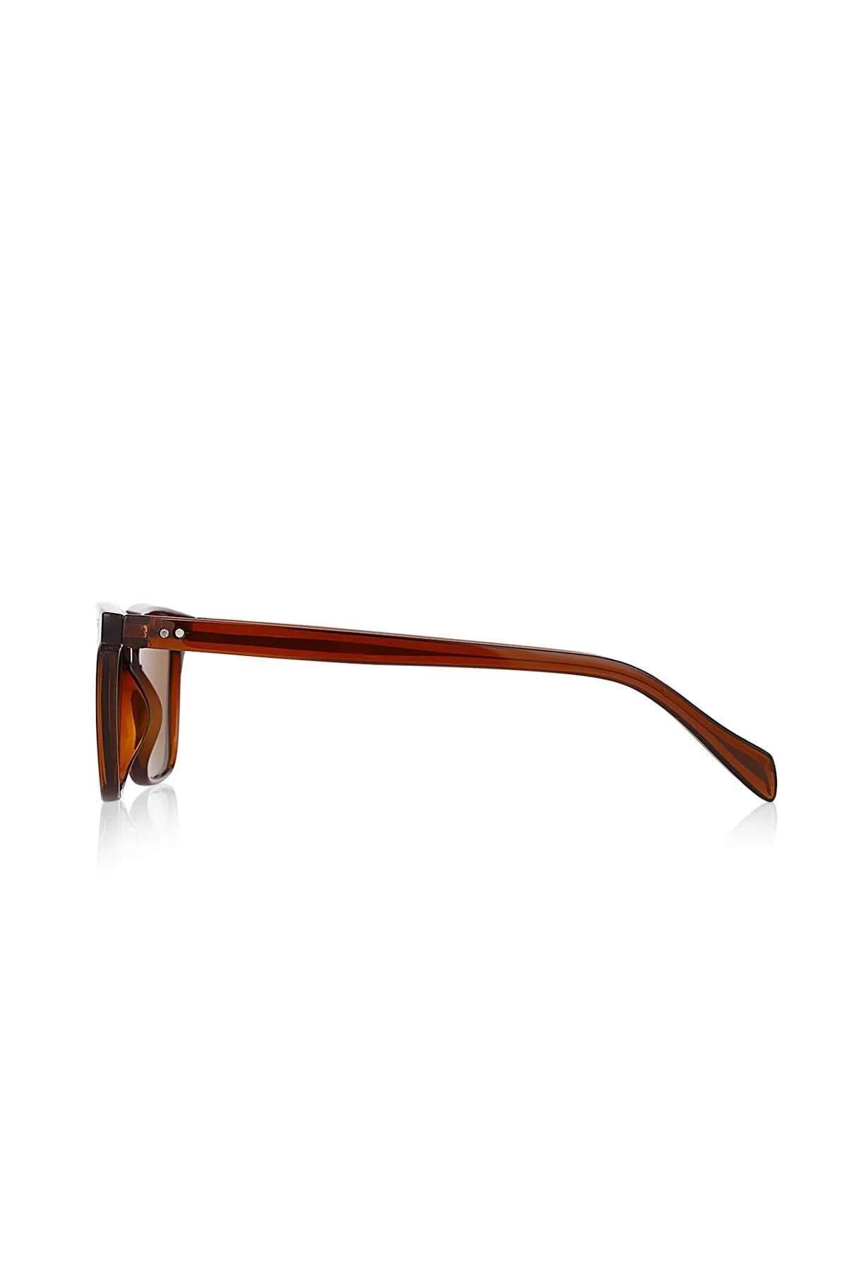 Chunky Frame Unisex Kahverengi Lüx Kare Güneş Gözlüğü 2028 görsel 3