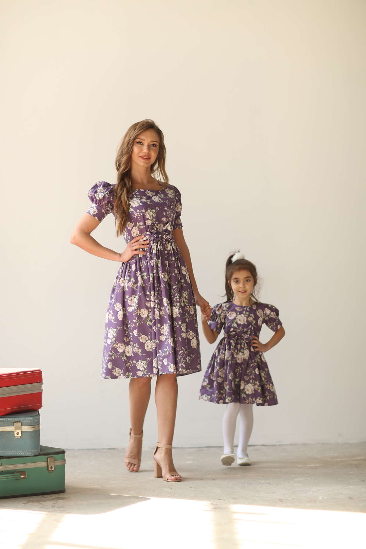 KÜÇÜĞÜM BUTİK  Mor Güllü Karpuz Kol Anne Kız Çocuk Tasarımı (TEKLİ SATILMAKTADIR) - Görsel 3