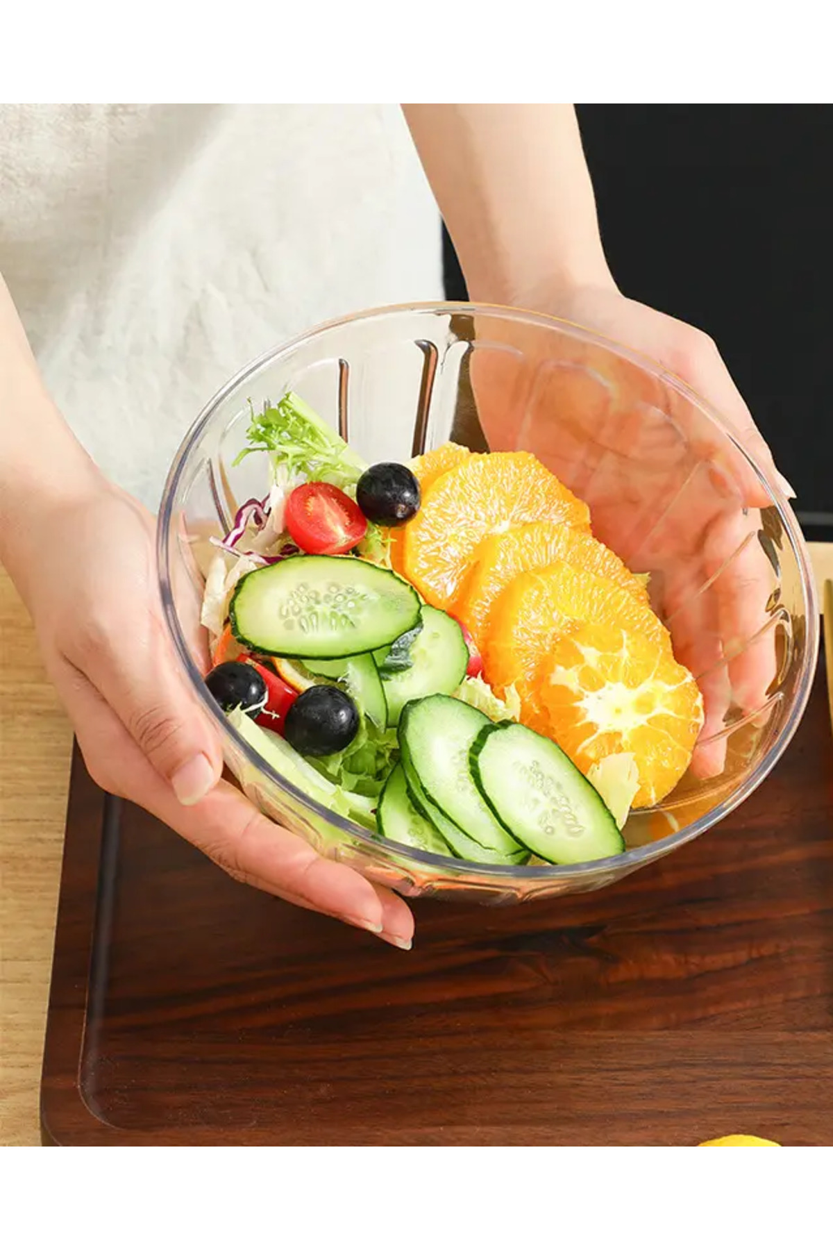ELEGANT HOME-Set of 4 clear bowls with lids for mixing, fermenting dough, and storing food 1/1.5/2.5/3.5 liters 3
