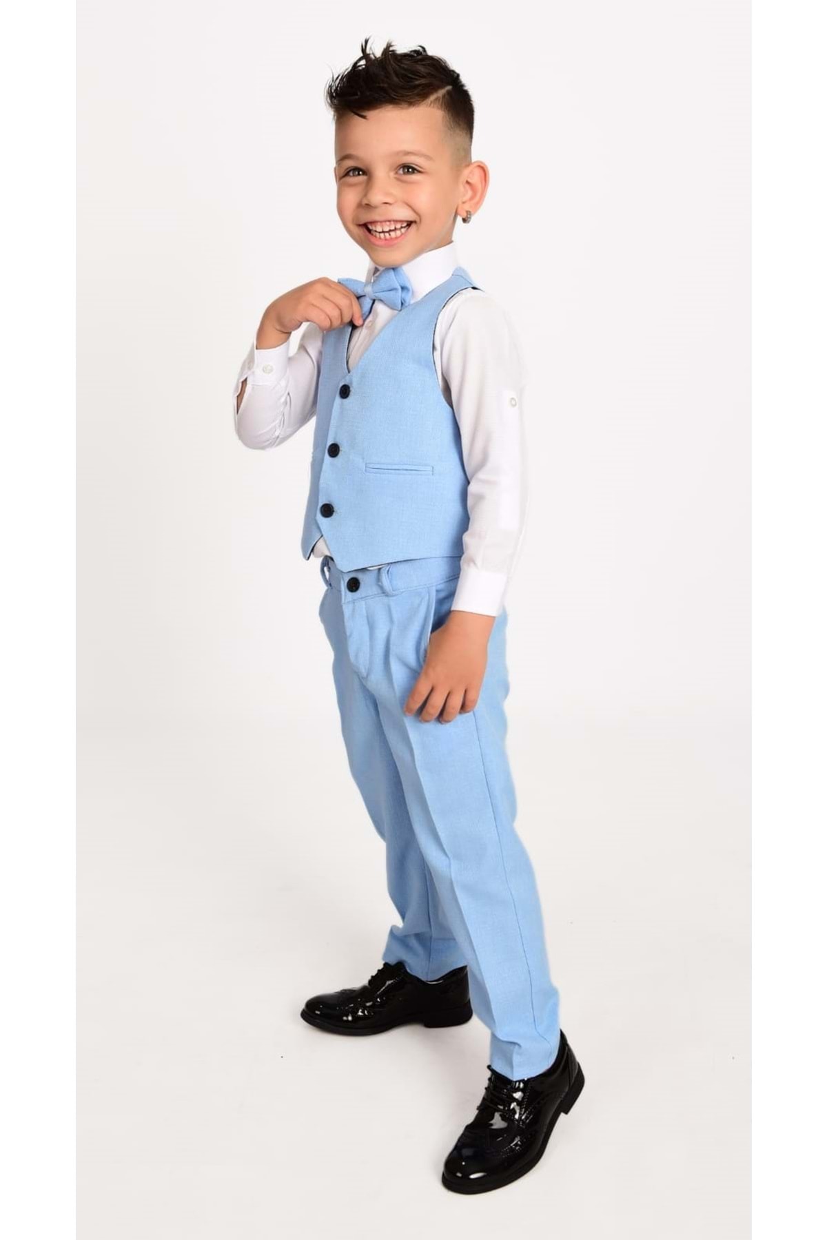 Mnk-Αγορικό Κοστούμι με Γιλέκο Mnk0272 Baby Blue 3