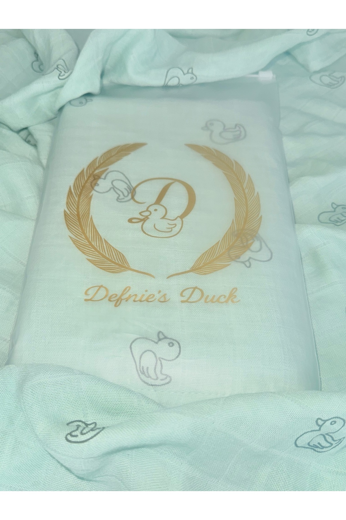 DEFNİE'S DUCK Çift katlı %100 Pamuk, Müslin Bebek Örtüsü, Büyük boy 100x100cm, OEKO-TEX Sertifikalı fotoğrafı 5 (önizleme)