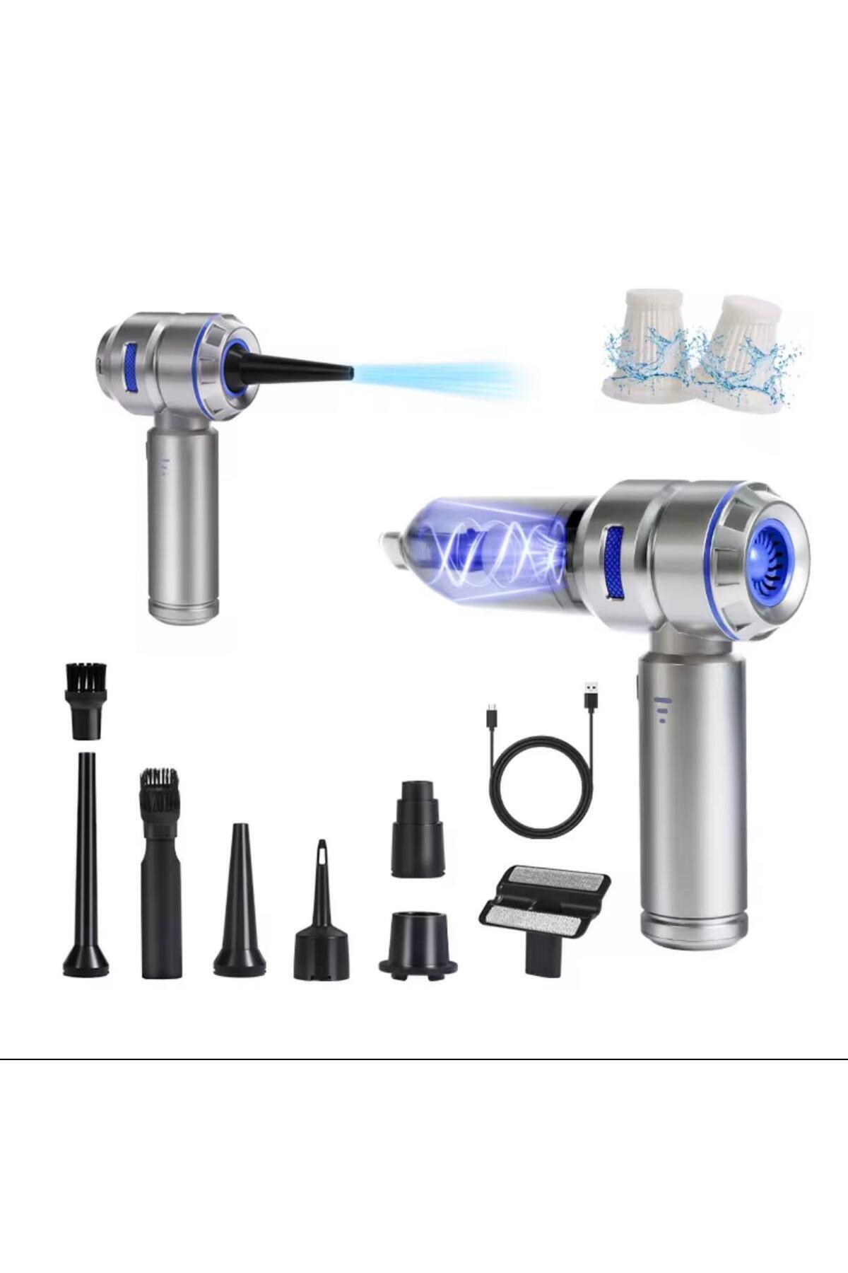 Moxti 16000pa Güçlü Portatif Vakumlu Kablosuz Üflemeli Mini Araç Süpürgesi