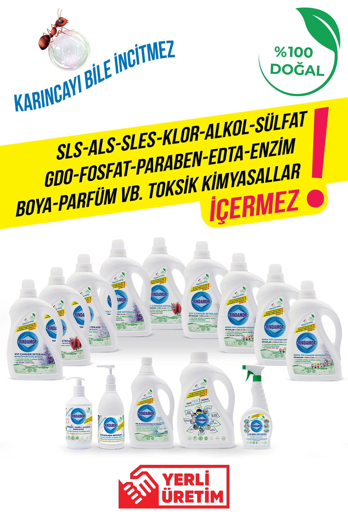 RINDAMOR % 100 DOĞAL BİTKİSEL BEBEK SIVI ÇAMAŞIR DETERJANI ORGANİK NİOLİ YAĞLI-KENDİNDEN YUMUŞATICILI fotoğrafı 2 (önizleme)