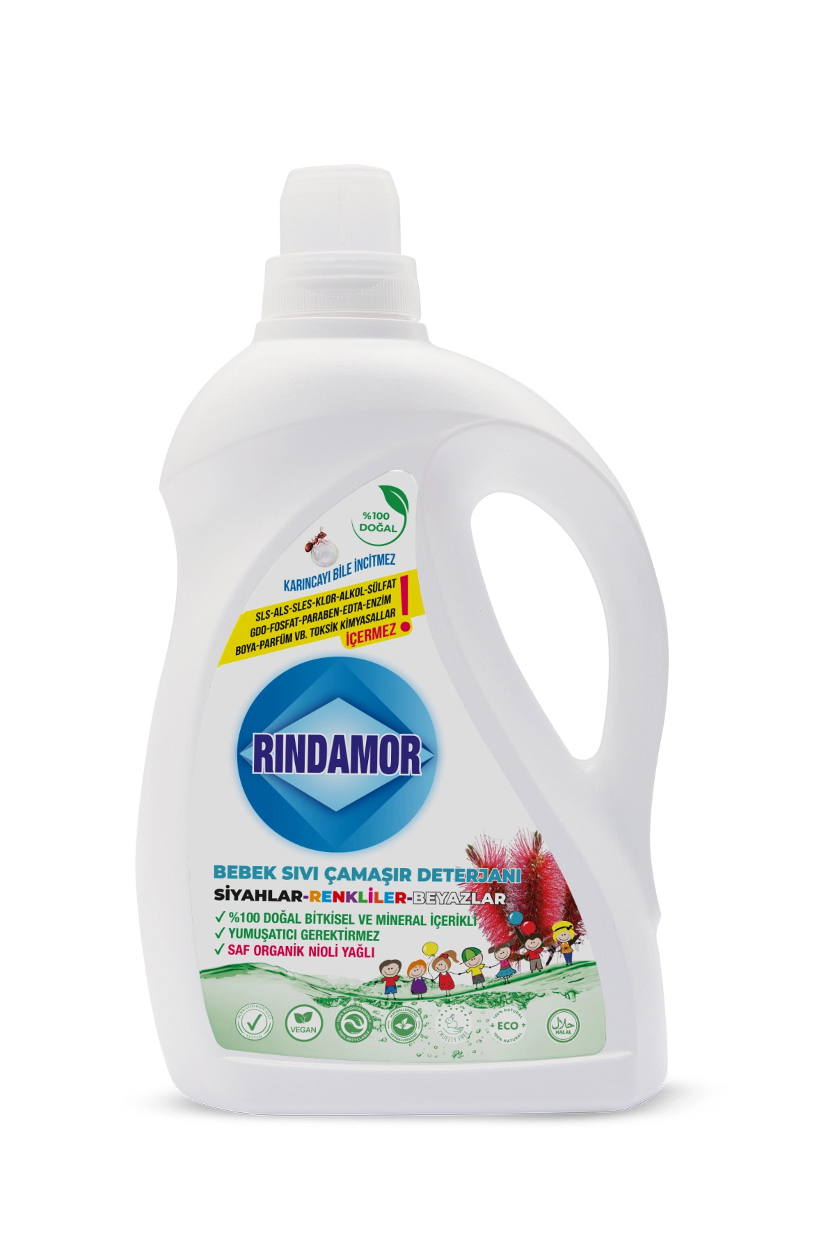 RINDAMOR % 100 DOĞAL BİTKİSEL BEBEK SIVI ÇAMAŞIR DETERJANI ORGANİK NİOLİ YAĞLI-KENDİNDEN YUMUŞATICILI fotoğrafı 5 (önizleme)