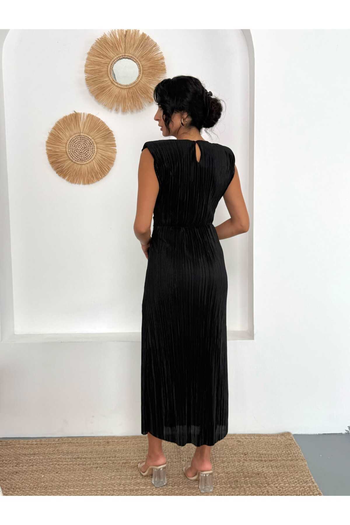 LAMİFUSTORE Bel Detaylı Piliseli DANIEL Elbise fotoğrafı 7 (önizleme)