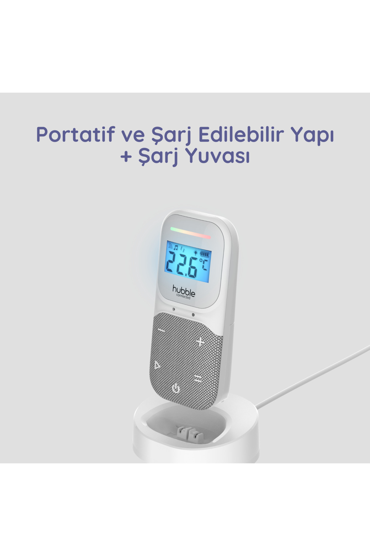 Hubble Sense Glow Pro 300m Menzilli Akıllı Bebek Telsizi - Yıldızlı Projektörlü ve Nem/Isı Sensörlü fotoğrafı 5 (önizleme)