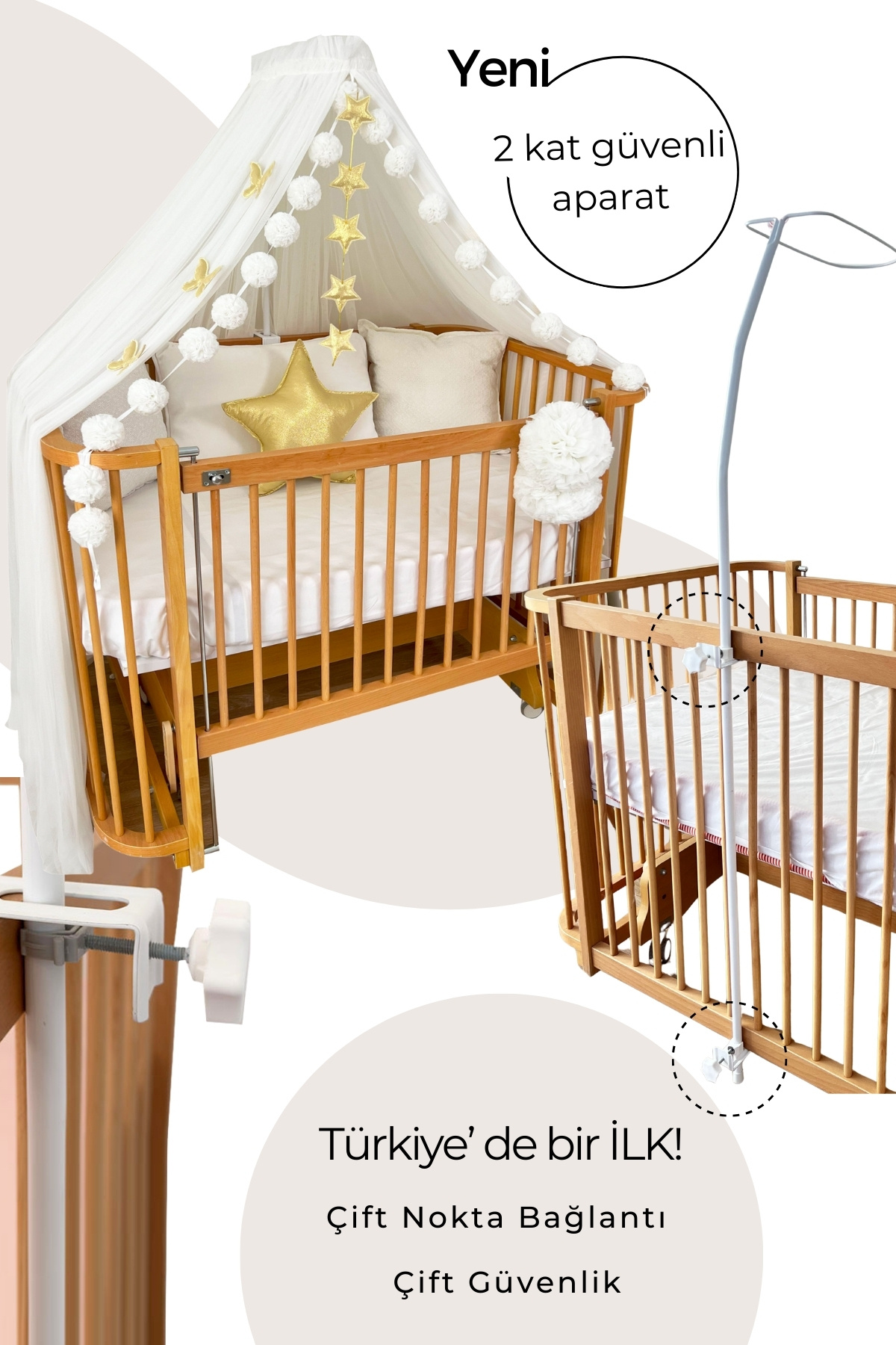 PAMUKA Bebek Beşik Cibinliği Tül Sineklik White