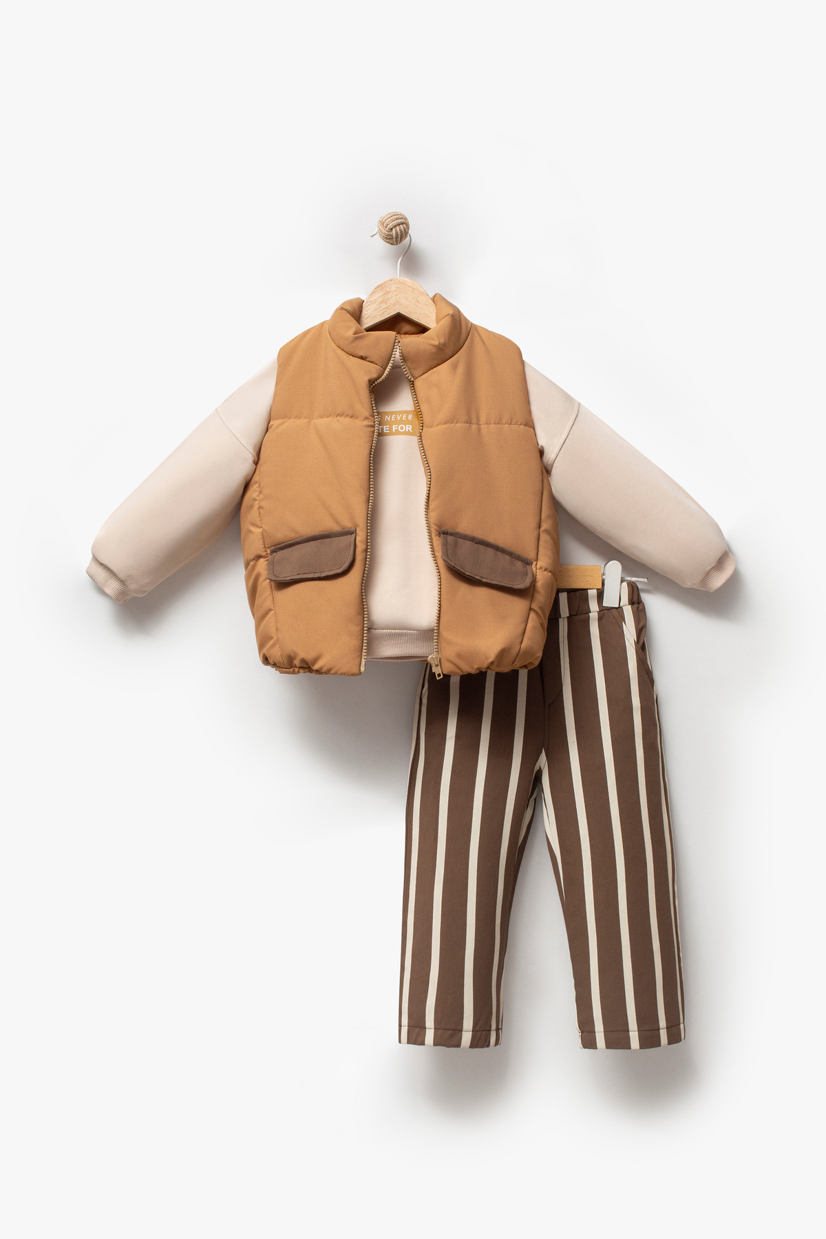 Jikko Baby Şerit Pantolonlu Yelekli 3’lü Takım 9075 fotoğrafı 4 (önizleme)