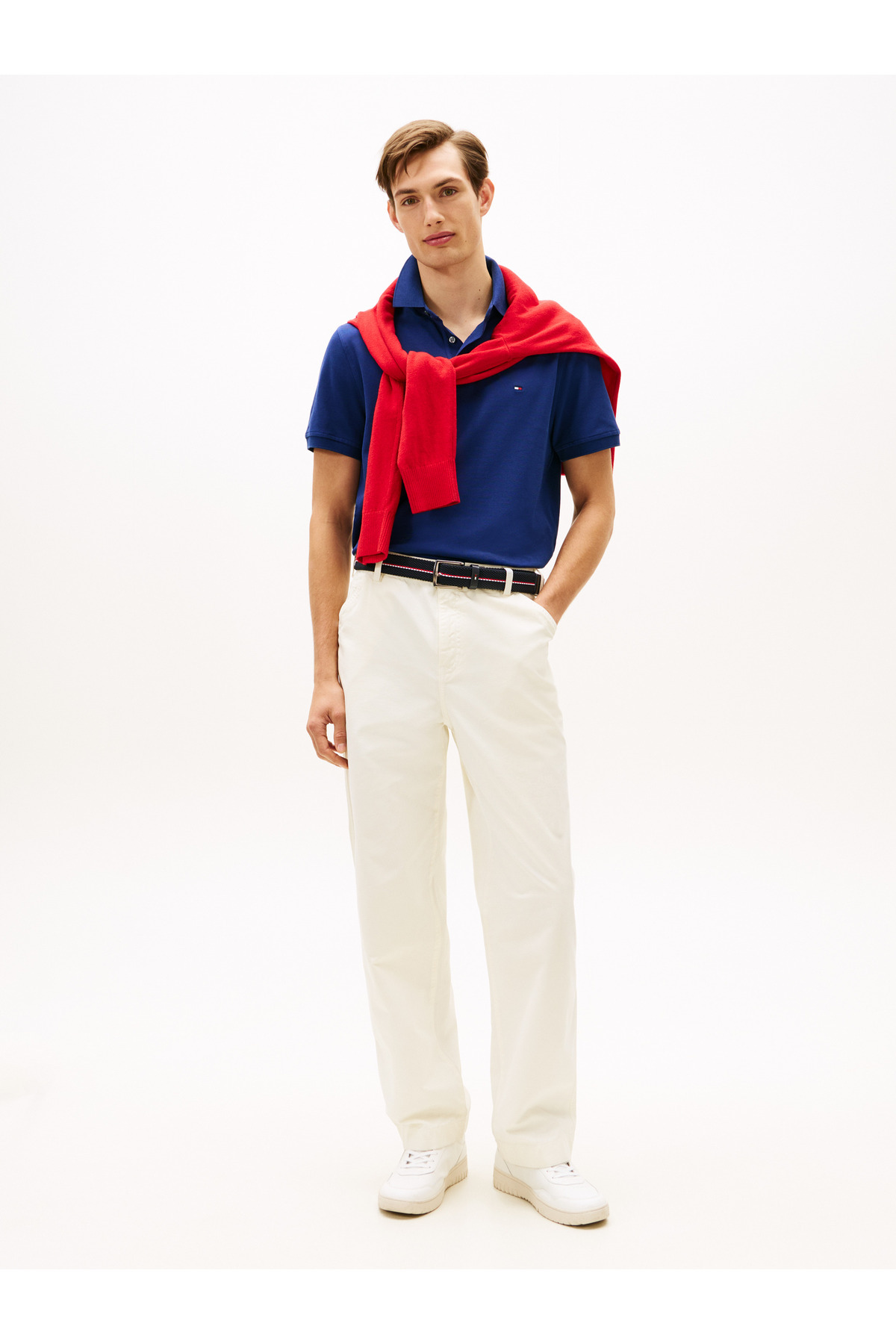 تامی هیلفیگر تی شرت مردانه یقه گرد سرمه ای MW0MW17770 C7G