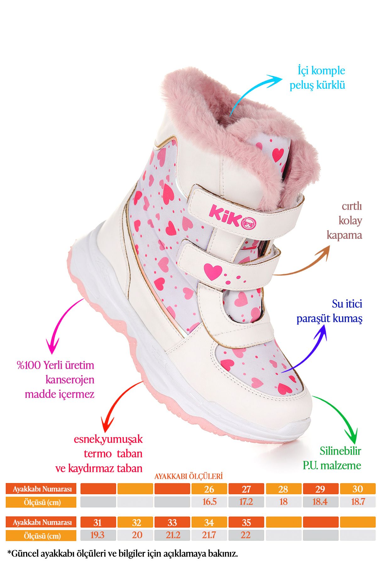 Kiko Kids-Snowflake Velcro Girls Snow Boots Resistant to Cold Water 2