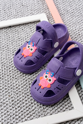 ZOLESSA Lila Kız Çocuk Ortopedik Kaydırmaz Tabanlı Hayvan Figürlü Günlük Kız ...