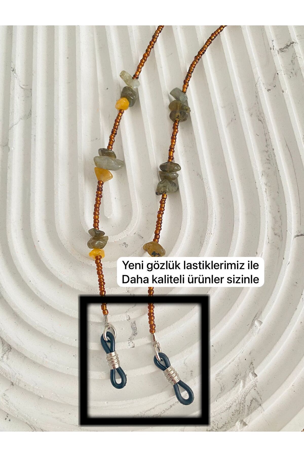 LiKESUN-Natural Stone Collection Citrine Stone Eyeglasses String Eyewear Accessory Glasses Strap 1