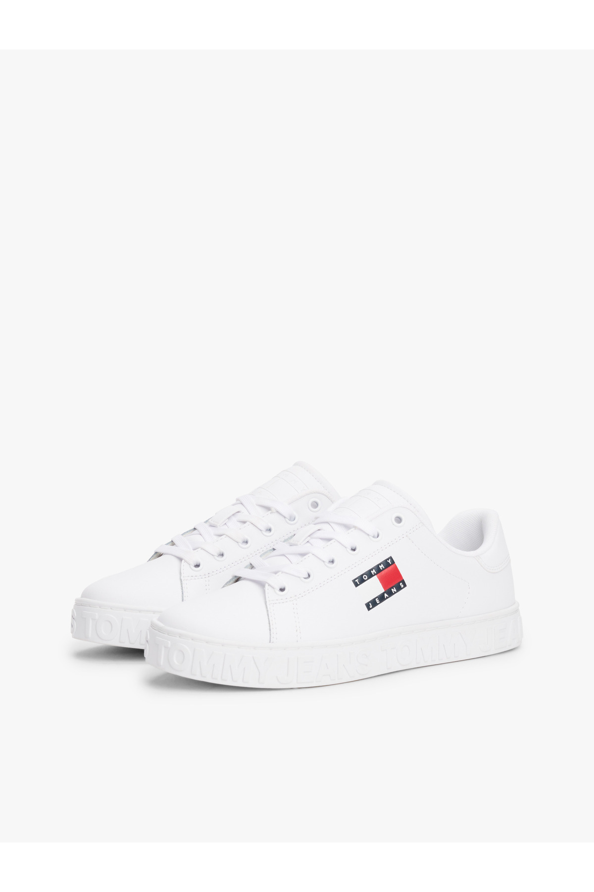 Tommy Hilfiger-Pohodlné dámske biele tenisky – plochá podrážka, nízky členok, logo EN0EN02703-YBS 3