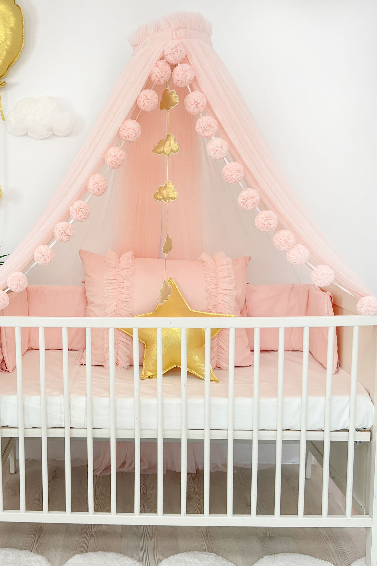 PAMUKA Bebek Beşik Cibinliği Tül Sineklik Baby Pink fotoğrafı 2 (önizleme)