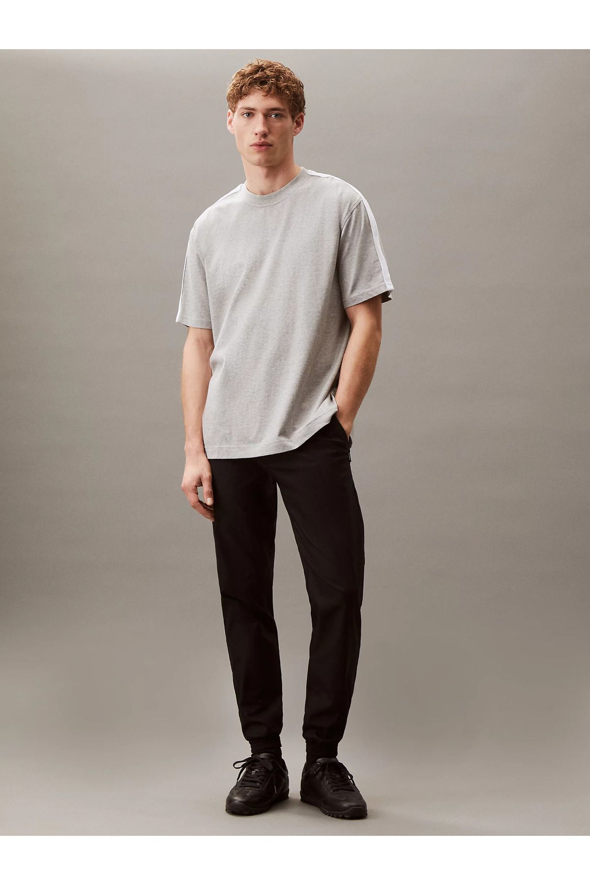Calvin Klein-Men's Brand Logo Organic Cotton Casual Gray T-Shirt Lvgms5K177 P74 4