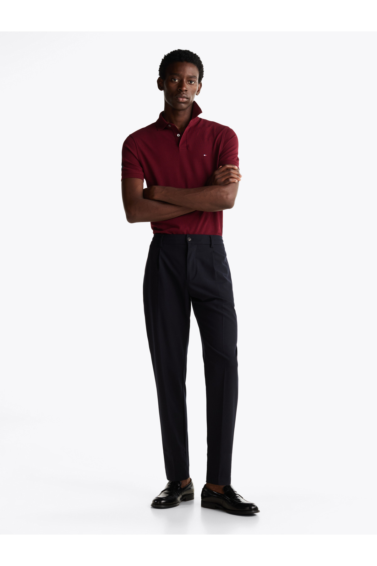 تامی هیلفیگر تی شرت مردانه پولو مدل Claret Red1 MW0MW17770 VLP