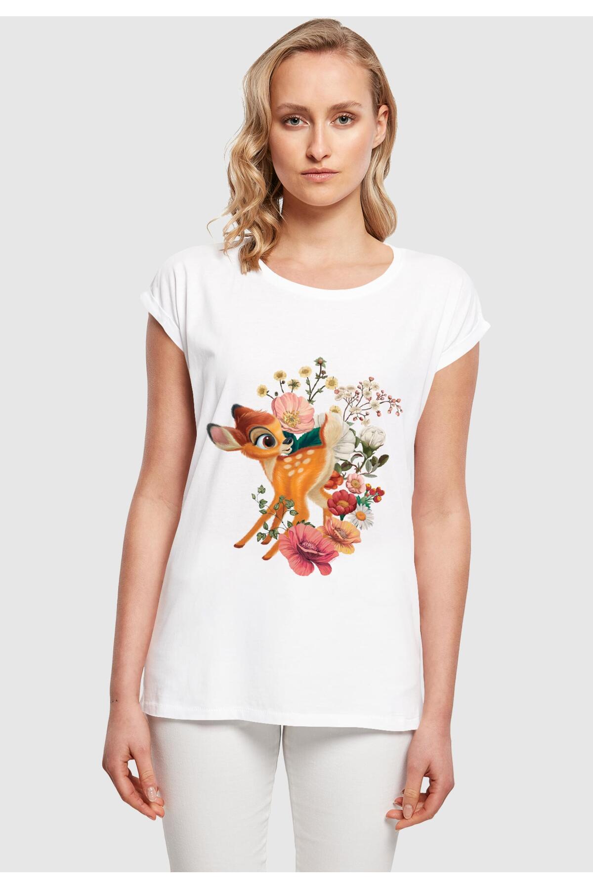 F4NT4STIC-Damen Disney Bambi Meadow with Ladies Extended Shoulder Tee 3