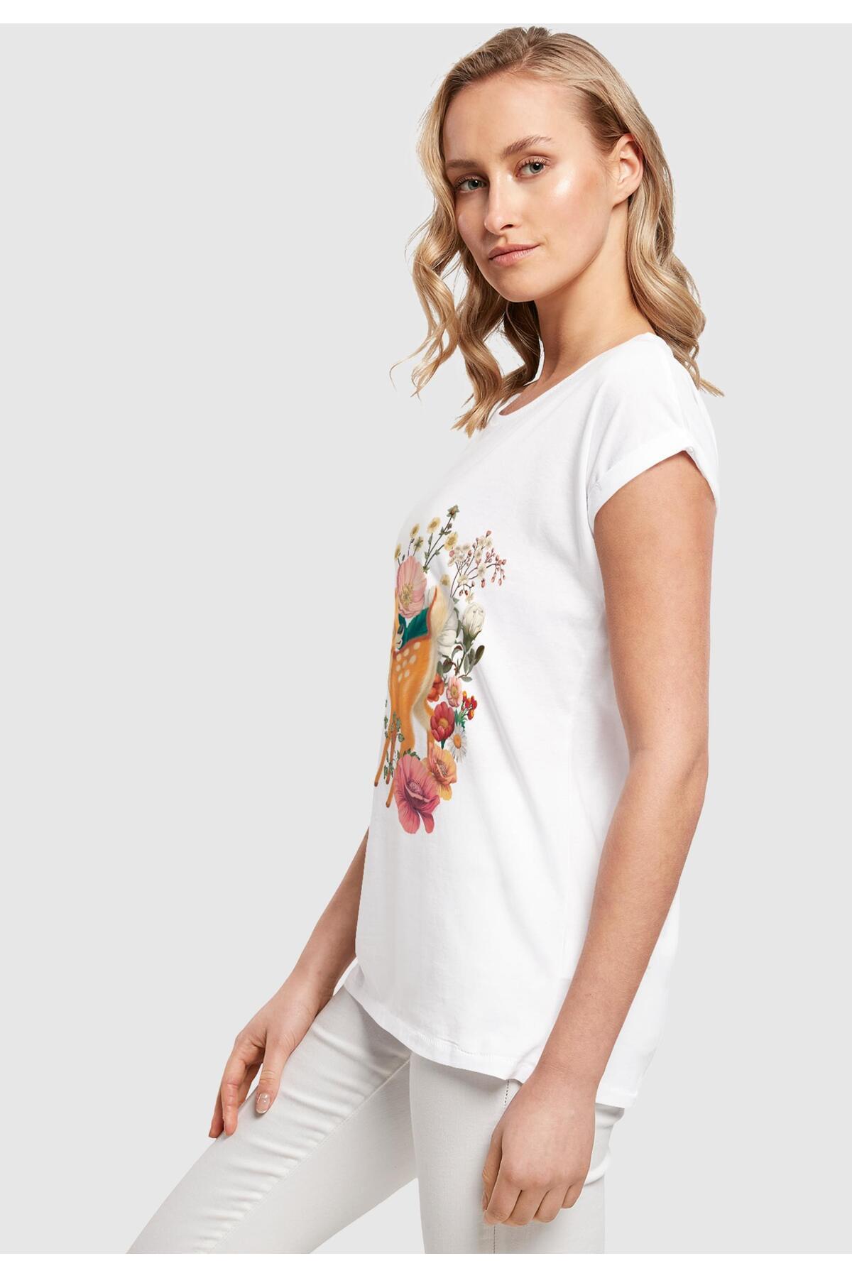 F4NT4STIC-Damen Disney Bambi Meadow with Ladies Extended Shoulder Tee 4