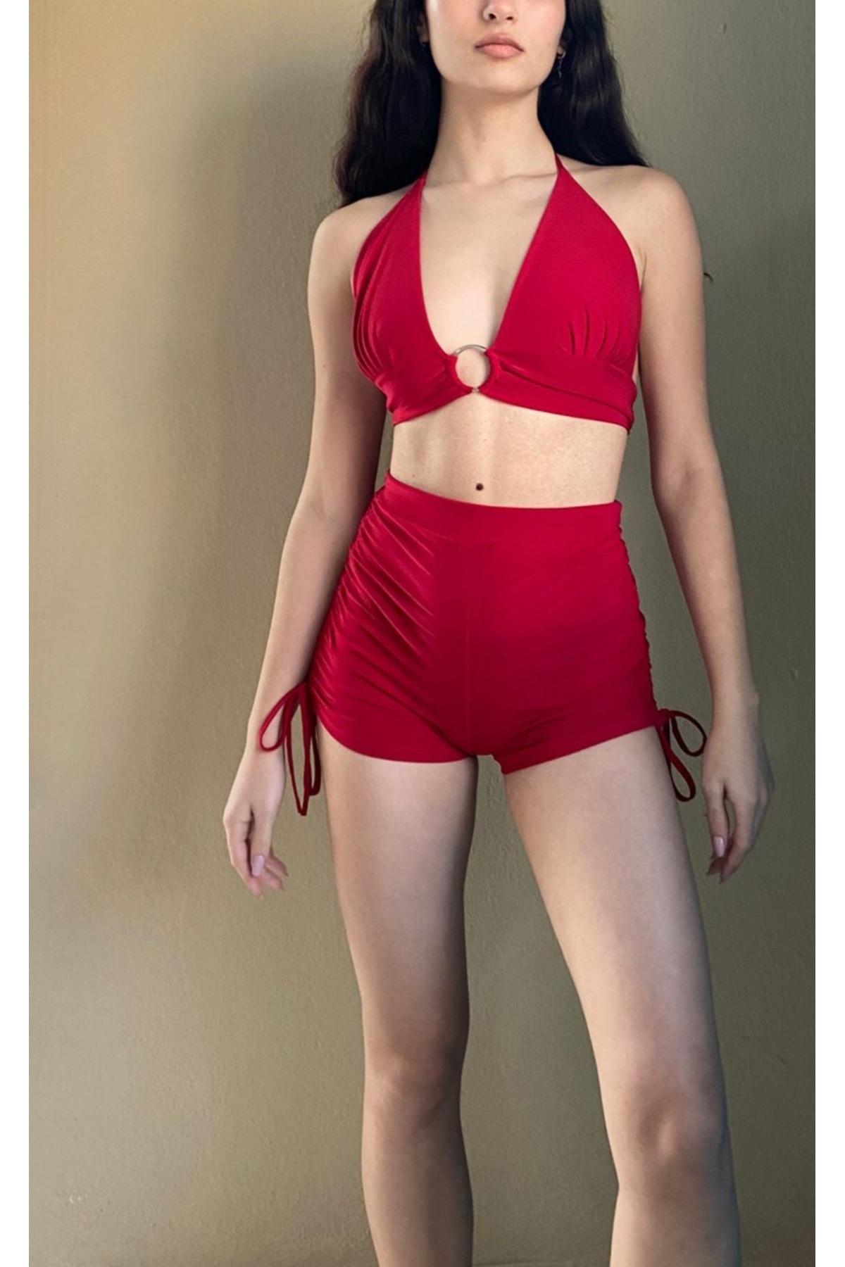 Lacis-Red Sides with Biers, Shrinkable and Openable New Season Single Shorts 4