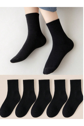 myprem socks Unisex Pamuklu Yarım Konç Siyah Tenis Çorap 6 Paket Rahat Ve Şık