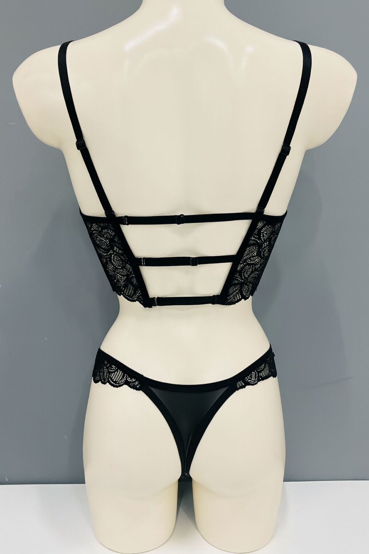 WİYONA  Kadın Deri Balenli Dantelli Sütyen Takımı - Görsel 4