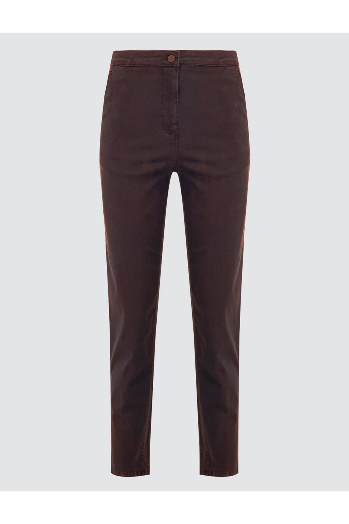 Jimmy Key-Bitter Brown Regular Waist Regular Leg Gabardine Trousers 6