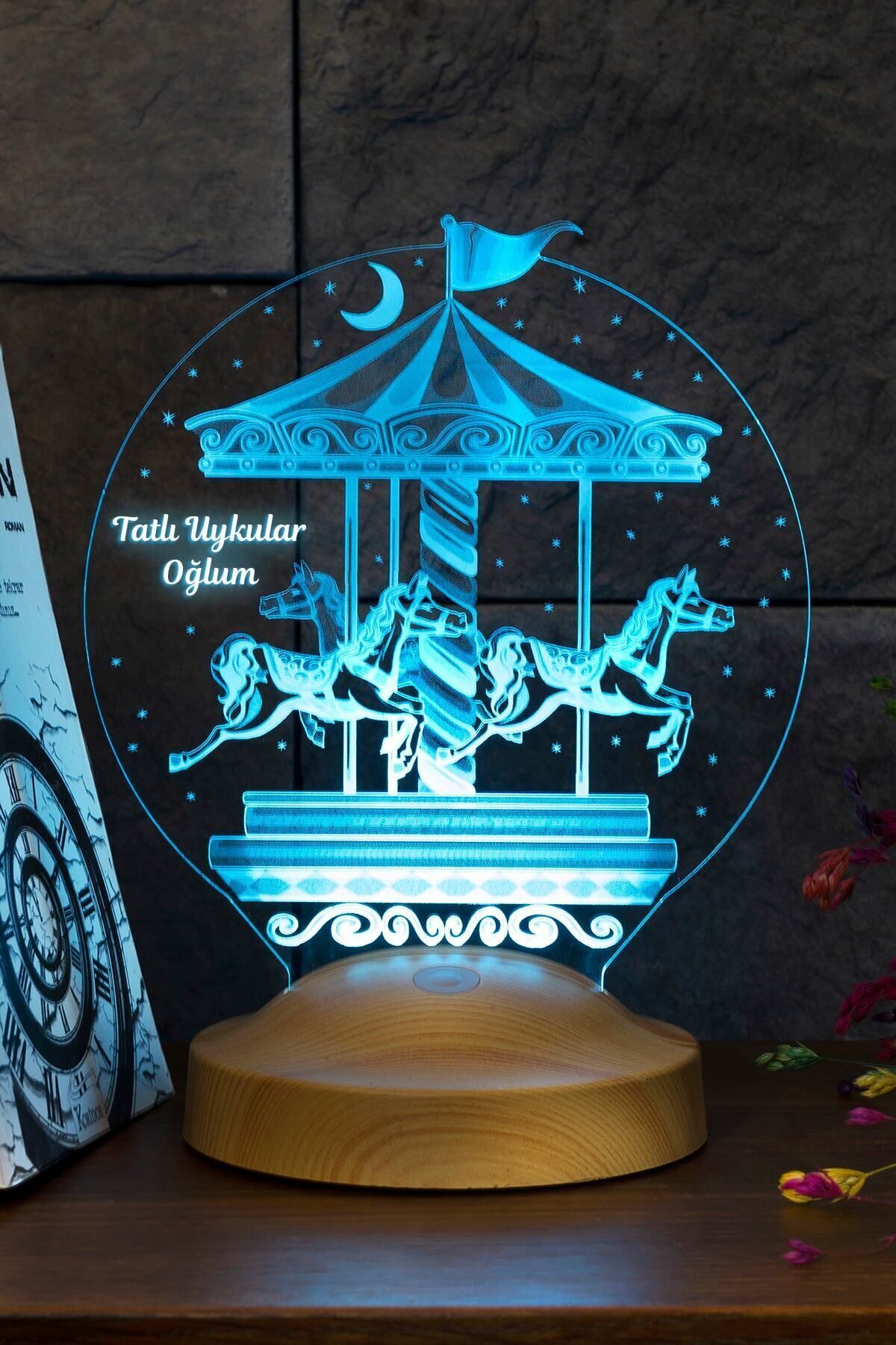 SEVGİLAMBASI Atlı Karınca, Çocuk Gecelambası, Tatlı Uykular Oğlum Hediyesi 3 Boyutlu Led Lamba fotoğrafı 4 (önizleme)