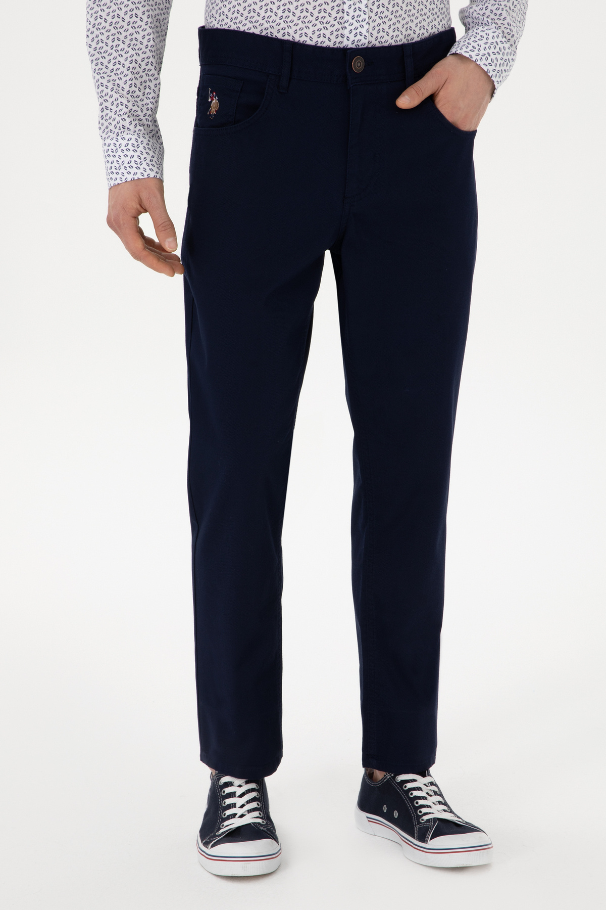U.S. Polo Assn.-Men's Navy Blue Canvas Trousers 50299165 -Vr033 1