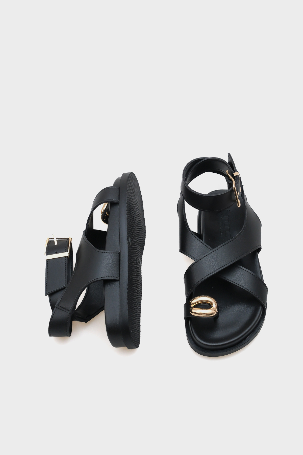 Capone Outfitters-Sandale de damă Maribel Flip Flop cu curea la gleznă cu toc plat 6
