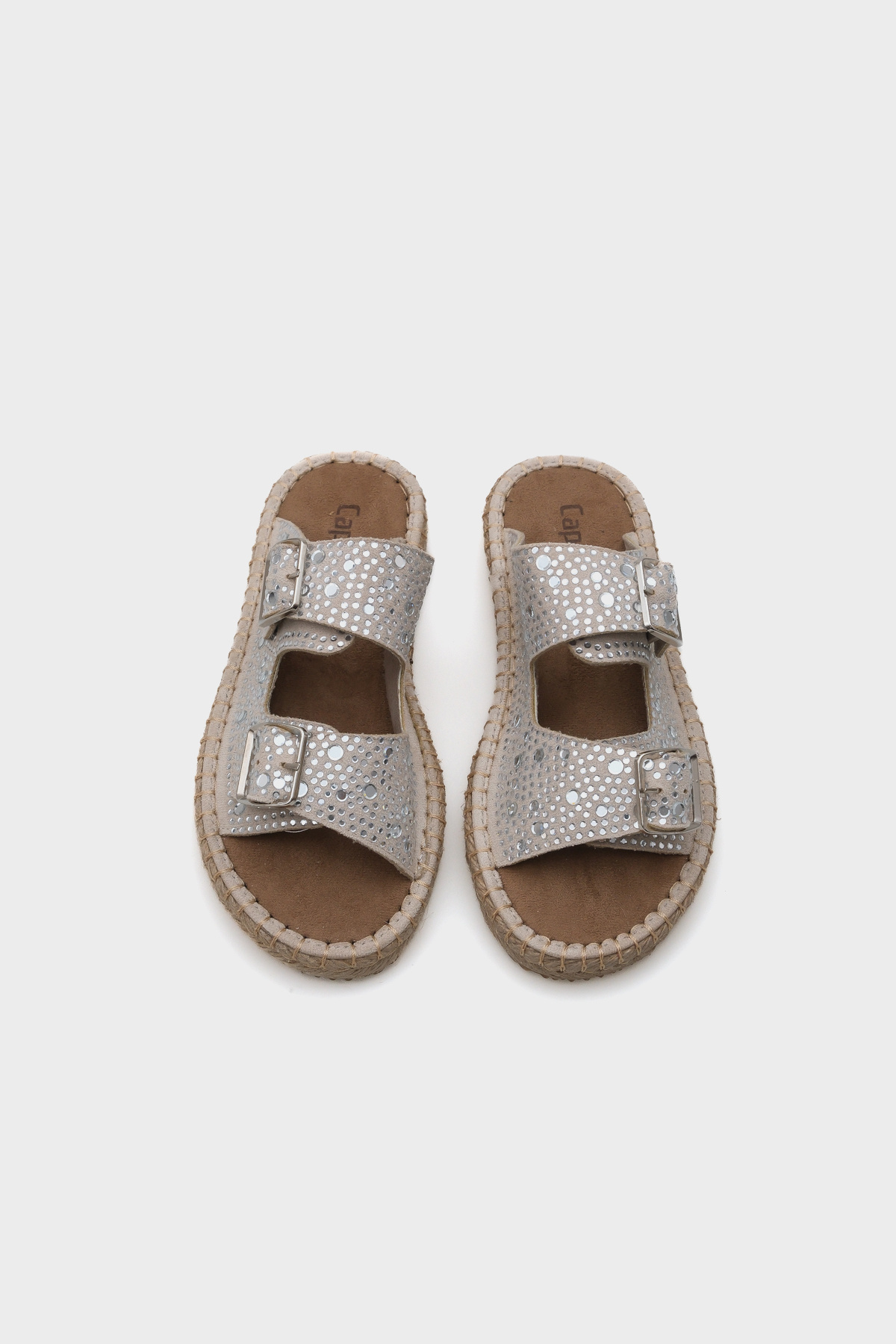 Capone Outfitters-Caitlin Double Striped Stone Women's Espadrille Slippers 2