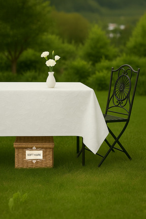 Soft Kare PVC Elyaflı Masa Örtüsü – Silinebilir, Su Geçirmez, Modern Desen, M...