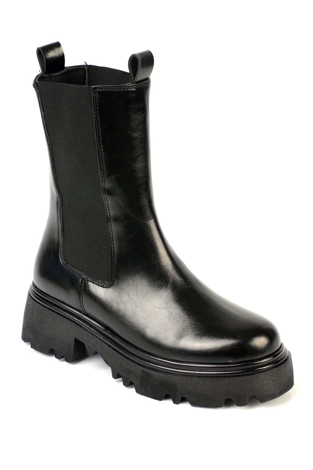 Capone Outfitters-Lange Damenstiefel mit Trak-Sohle und seitlichem Gummizug 1